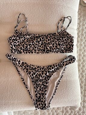 Triangl Bikini Black and White Leopard/Cheetah